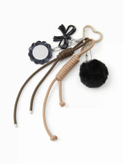 BOWKNOT & MIRROR & POM-POM KEYCHAIN