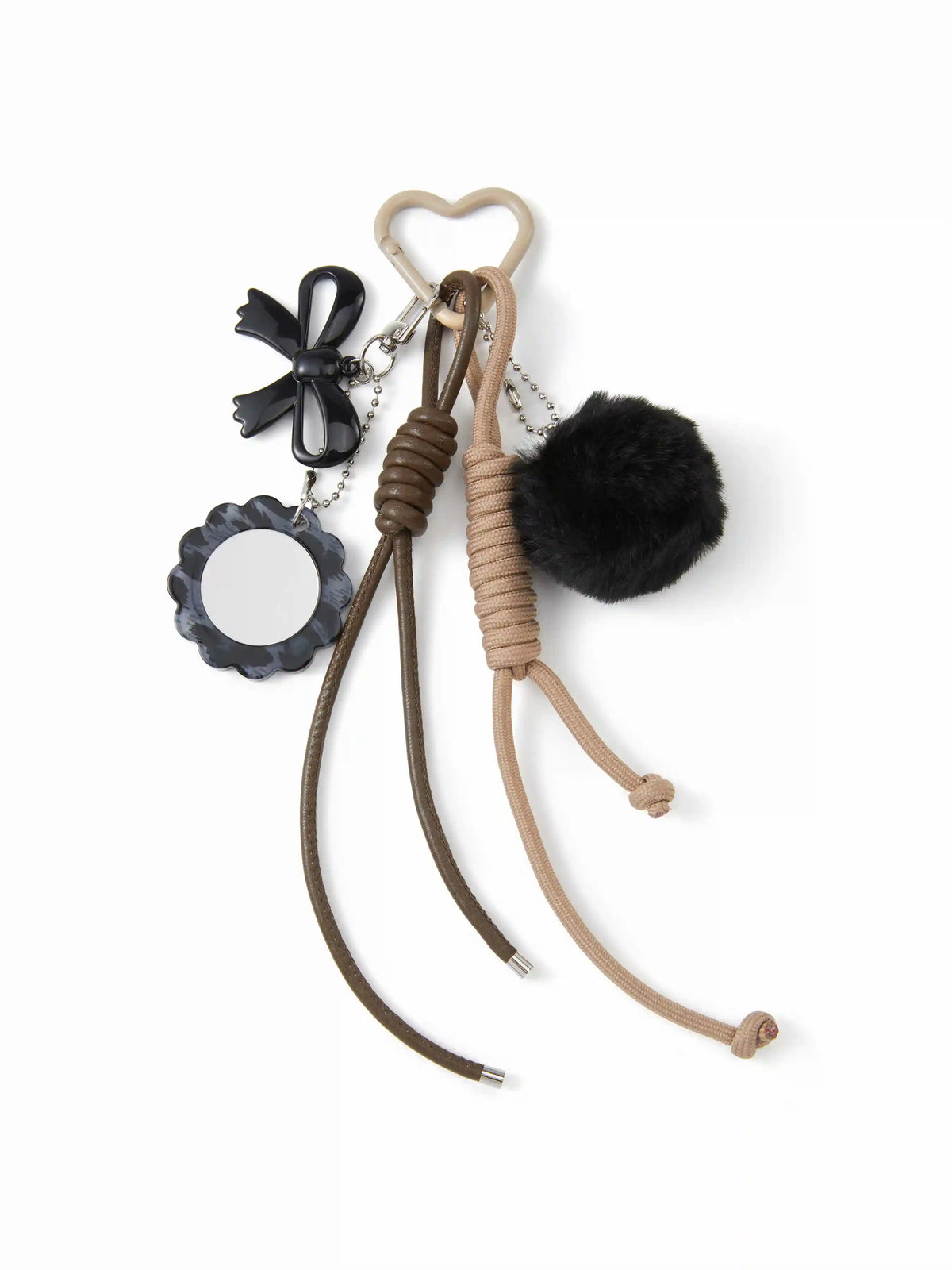 BOWKNOT & MIRROR & POM-POM KEYCHAIN