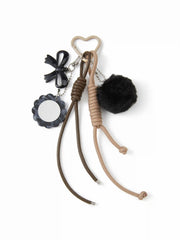 BOWKNOT & MIRROR & POM-POM KEYCHAIN