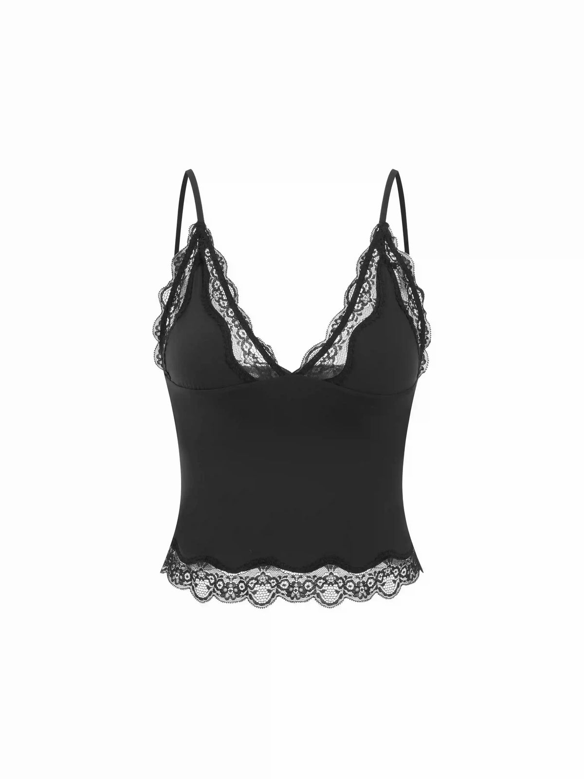 Jersey V-neck Lace Trim Lounge Top