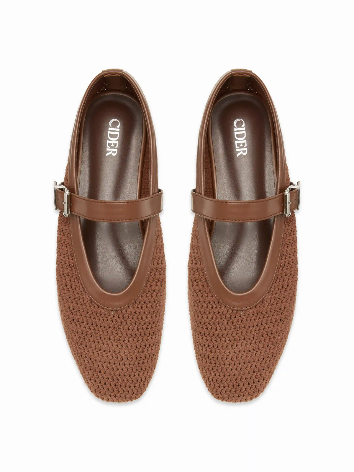 WOVEN STRAP MARY JANE FLATS