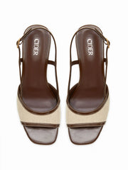 TWO-TONE STRAP SLINGBACK SANDALS