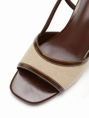 TWO-TONE STRAP SLINGBACK SANDALS