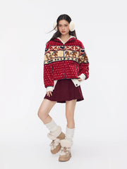 Fleece Collar Graphic Jacket