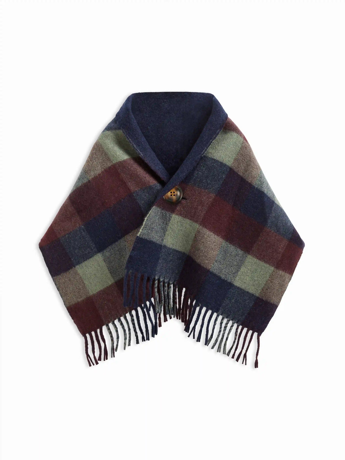 PLAID FRINGED SHAWL