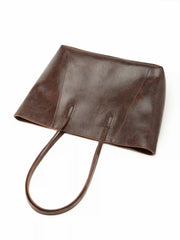 DISTRESSED FAUX LEATHER TOTE BAG