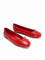 FAUX LEATHER BOWKNOT MARY JANE FLATS