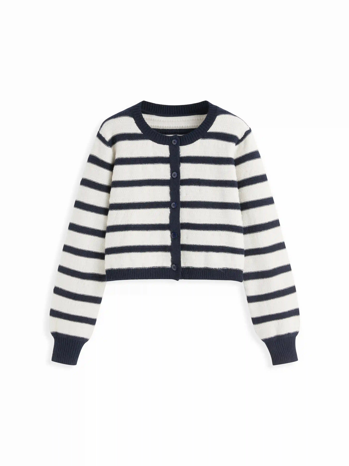 Knit Striped Long Sleeve Cardigan