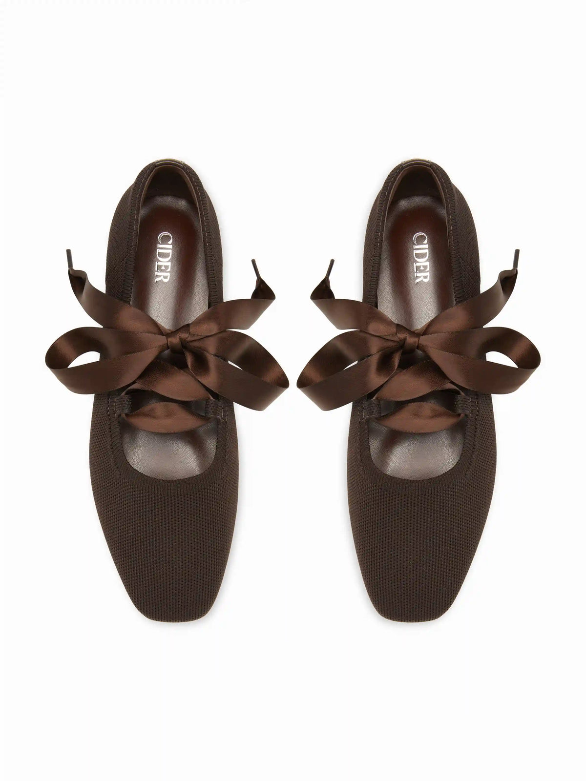 SQUARE TOE LACE-UP FLATS