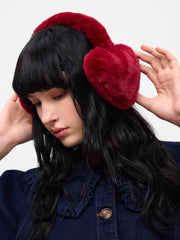 HEART-SHAPED FUZZY EARMUFFS