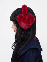 HEART-SHAPED FUZZY EARMUFFS