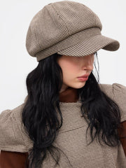 HOUNDSTOOTH BERET HAT
