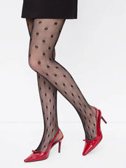 POLKA DOT FISHNET TIGHTS