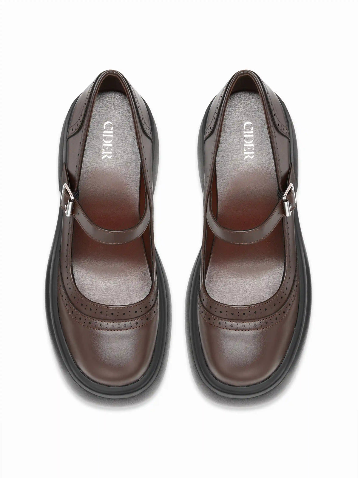 CHUNKY HEELED BUCKLE LOAFERS