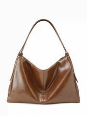 ADJUSTABLE STRAP FAUX LEATHER TOTE BAG