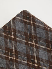 Mid Rise Plaid Half Zip Pencil Midi Skirt