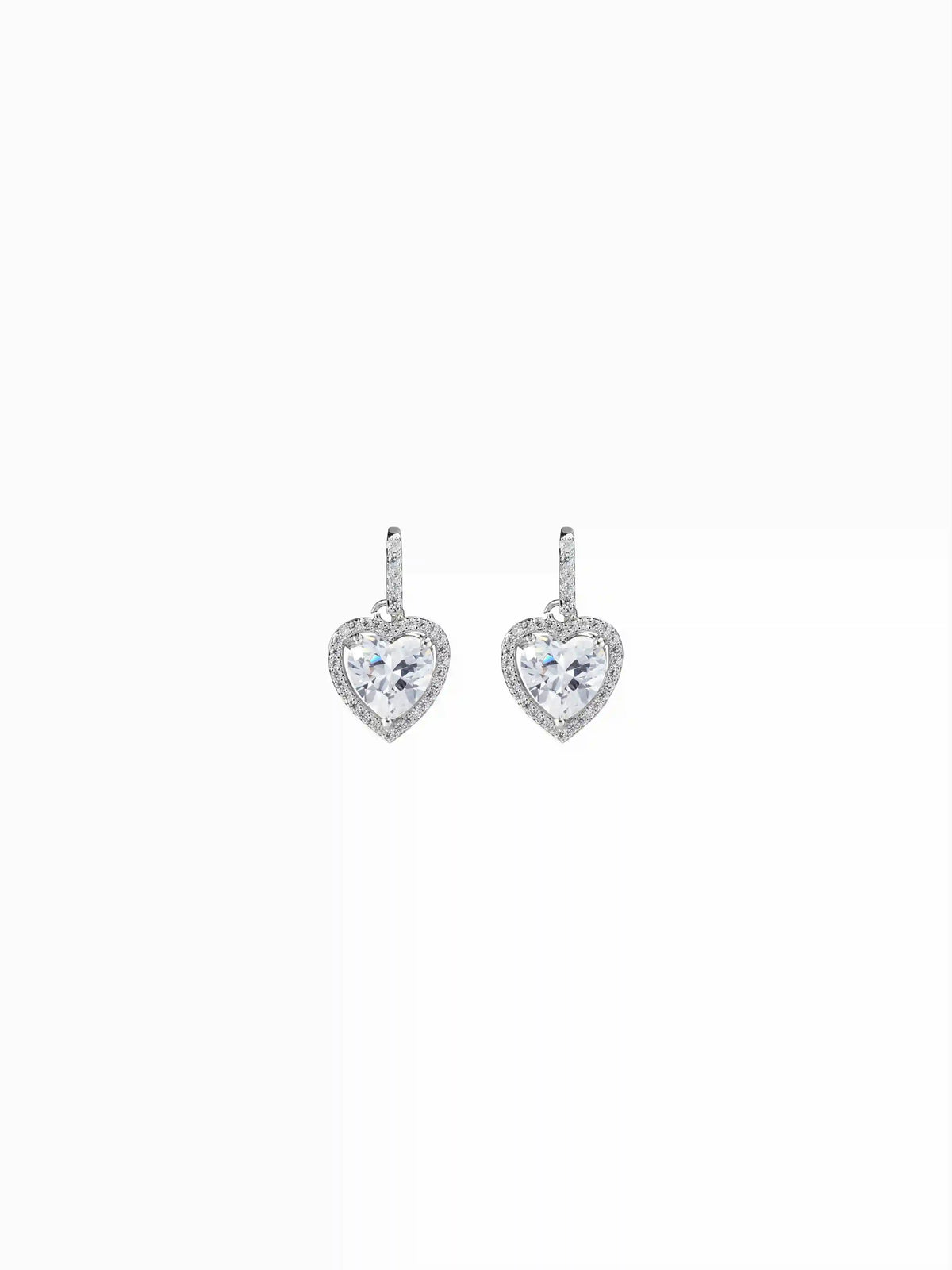HEART-SHAPED ZIRCON DROP EARRINGS
