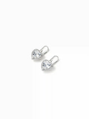 HEART-SHAPED ZIRCON DROP EARRINGS