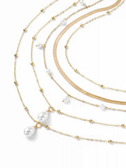 FAUX PEARL LAYERED NECKLACE