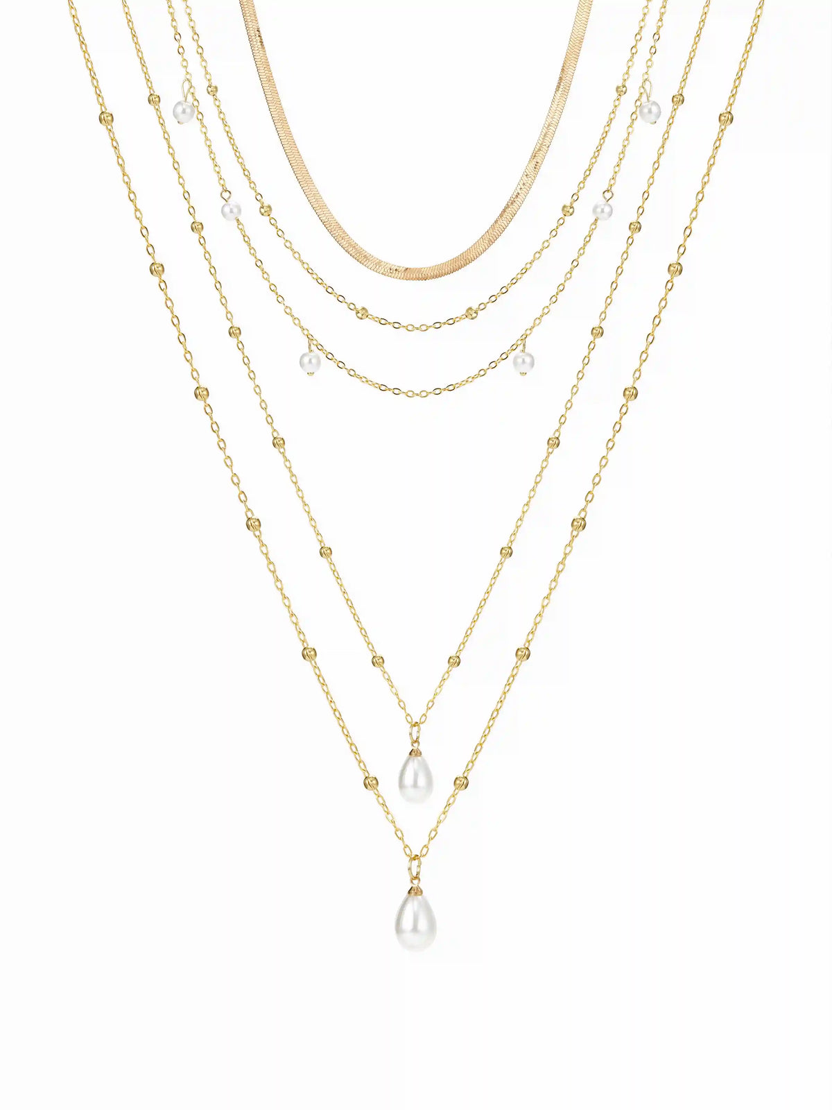 FAUX PEARL LAYERED NECKLACE