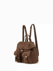 FAUX SUEDE BUCKLE BACKPACK