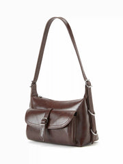 BUCKET DECOR FAUX LEATHER SHOULDER BAG