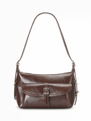 BUCKET DECOR FAUX LEATHER SHOULDER BAG