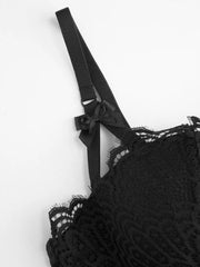 Lace V-neck Bowknot Bodysuit