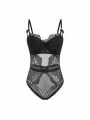 Lace V-neck Bowknot Bodysuit