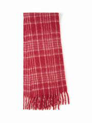PLAID FRINGED SCARF