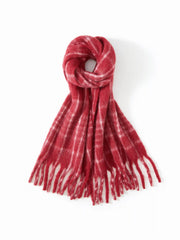 PLAID FRINGED SCARF
