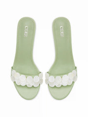 SEQUIN DECOR HEELED SANDALS