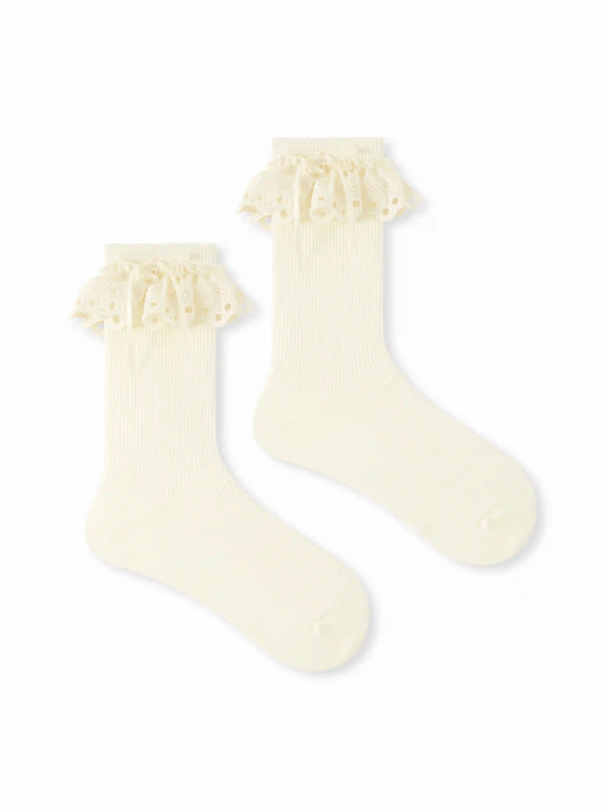 BOWKNOT DECOR LACE CREW SOCKS