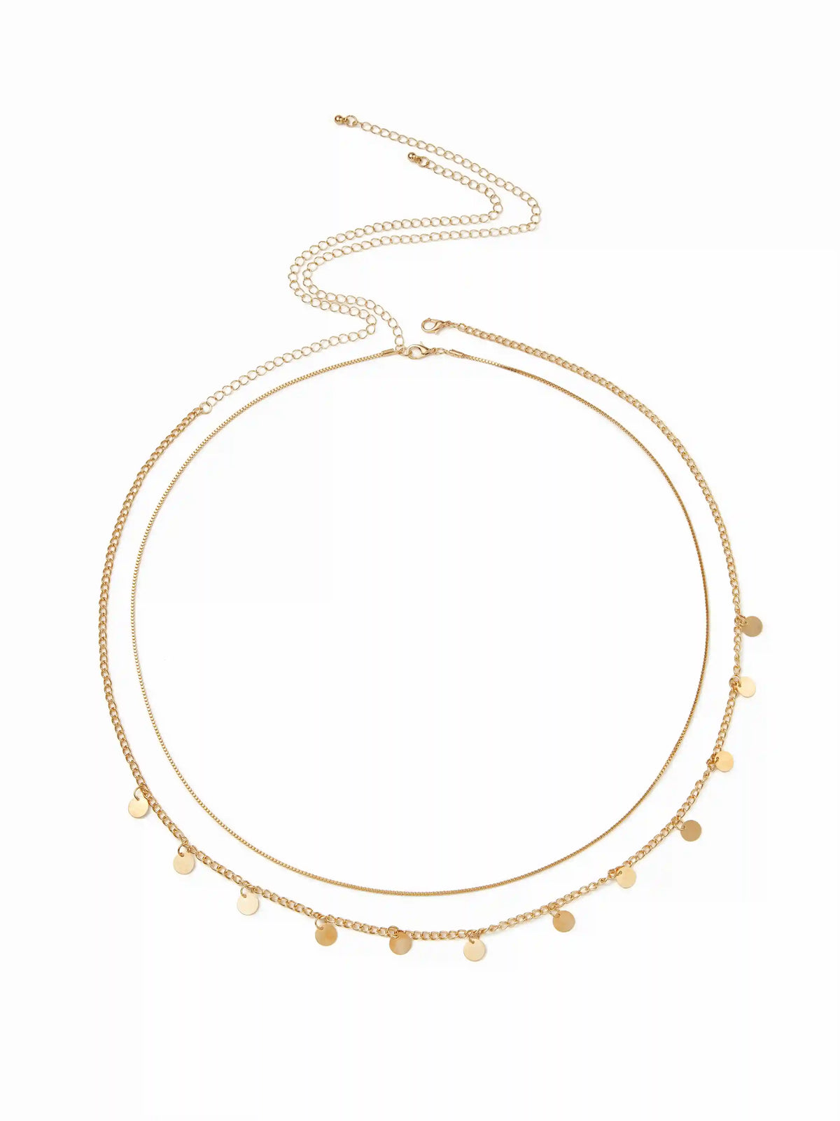 2 PCS LAYERED SEQUIN WAIST CHAIN SET