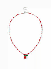 STRAWBERRY BEADED NECKLACE