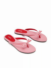 GINGHAM BOWKNOT FLIP-FLOP SLIPPERS