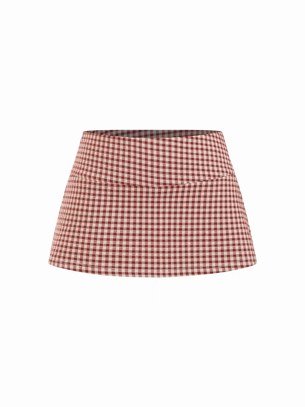 Jacquard Low Rise Gingham A-line Mini Skort