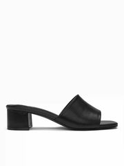 SQUARE TOE CHUNKY HEELED SANDALS