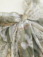 Shaping Halter Toile de Jouy Triangle Cheeky Bikini Set & Sarong Curve & Plus