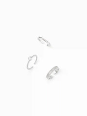 3 PCS RHINESTONE OPEN RING SET