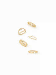 5 PCS GEOMETRIC RINGS
