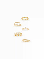 5 PCS GEOMETRIC RINGS