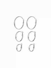 3 PAIRS HOOP EARRINGS SET