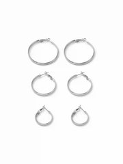 3 PAIRS HOOP EARRINGS SET