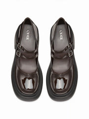 DOUBLE BUCKLE CHUNKY HEELED LOAFERS