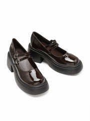 DOUBLE BUCKLE CHUNKY HEELED LOAFERS