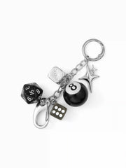 STAR & DICE & NUMBER BALL PMMA KEYCHAIN