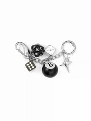 STAR & DICE & NUMBER BALL PMMA KEYCHAIN