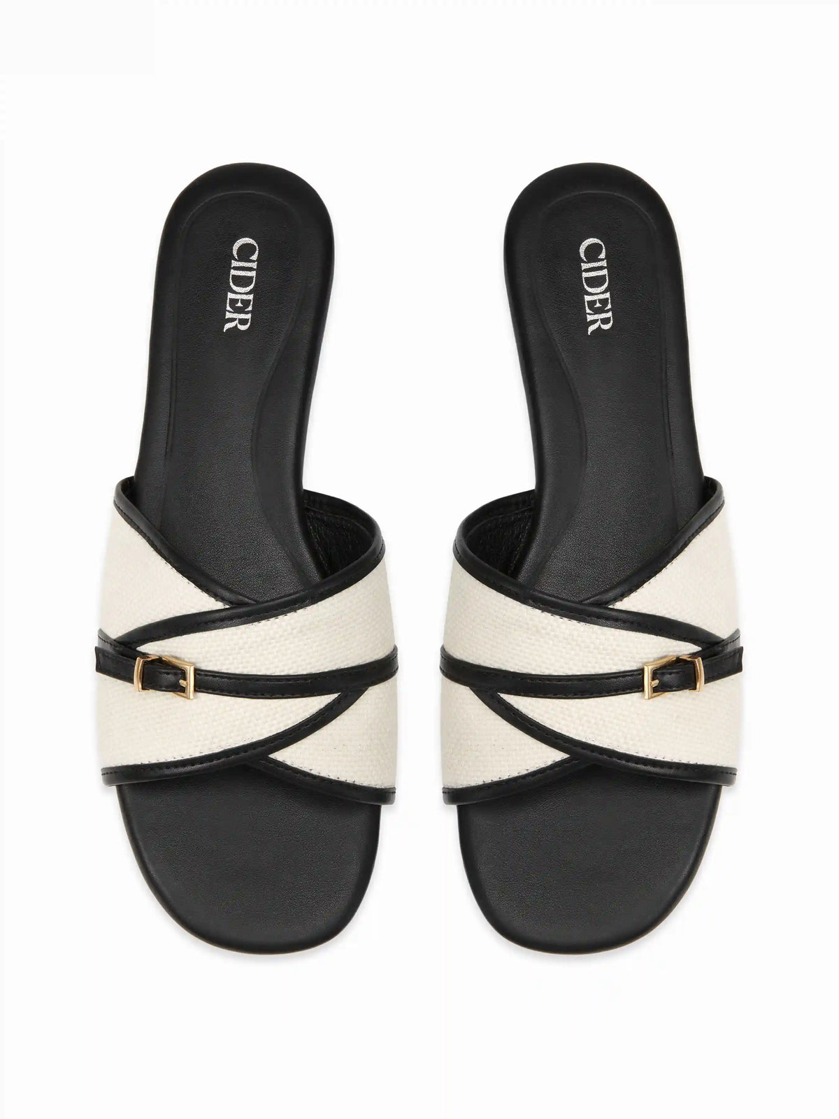 BUCKLE DECOR WOVEN SANDALS