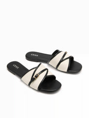 BUCKLE DECOR WOVEN SANDALS